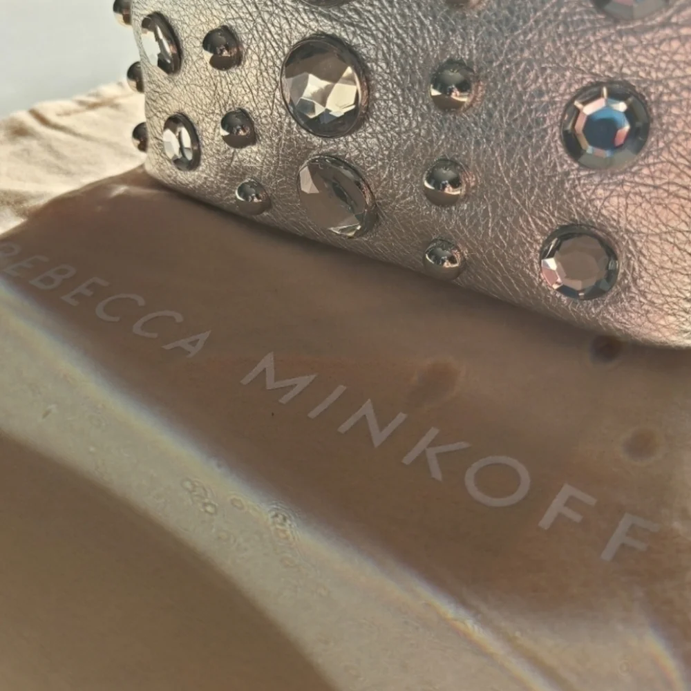 Rebecca Minkoff Stone Studded Shoulder Bag, Silver, NWT
